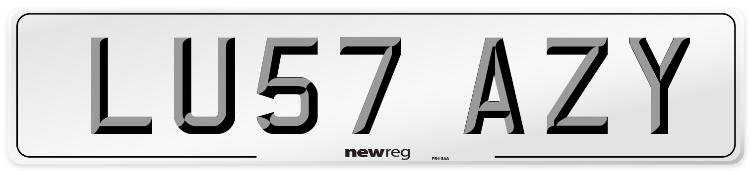 LU57 AZY Number Plate from New Reg